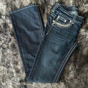 Miss Mee Boot Cut Size 26 Dark Wash